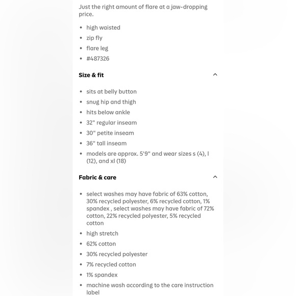 Old Navy High Waisted Wow Flare Jeans - Size 12, Black Jack - Picture 6 of 15